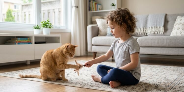 Crianças que vivem com gatos costumam desenvolver mais paciência e sensibilidade