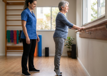 Fisioterapeutas concordam: depois dos 60 anos, o melhor exercício para melhorar o equilíbrio sem impacto é ficar na ponta dos pés com apoio