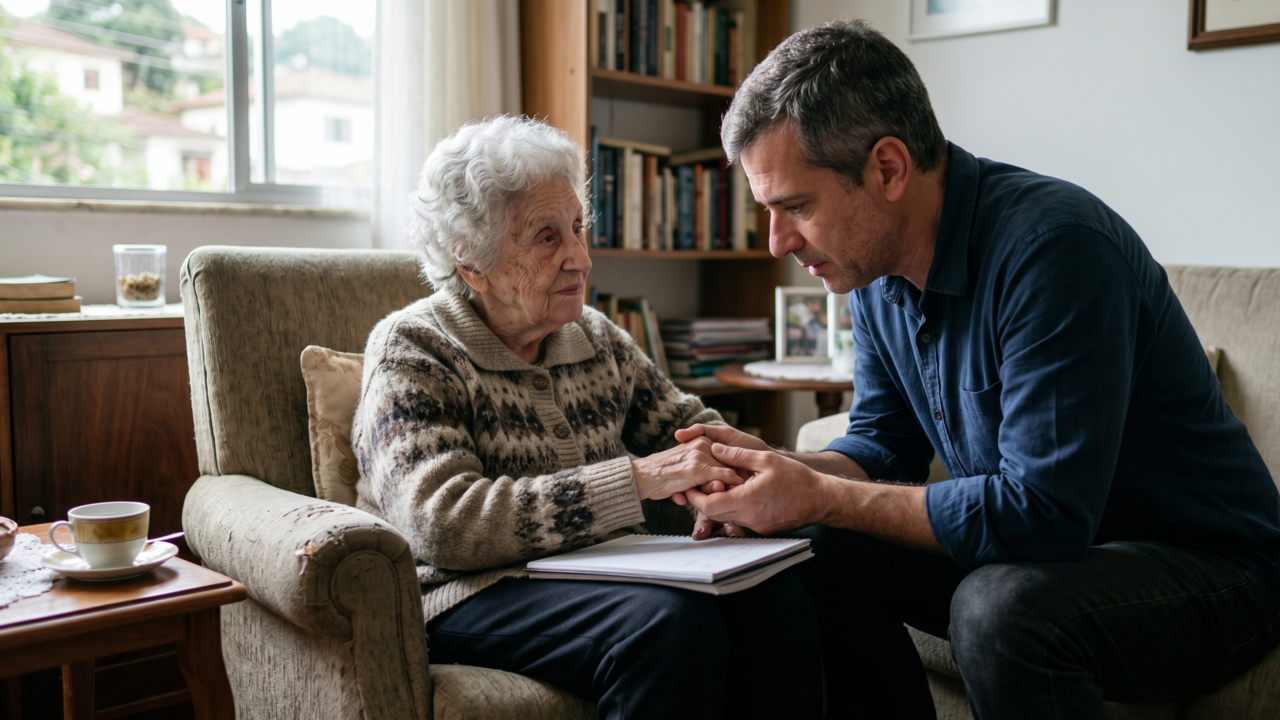 A psicologia diz que a parte mais difícil de acompanhar consultas médicas dos seus pais não é ouvir diagnósticos, é perceber que agora é você quem precisa fazer as perguntas certas