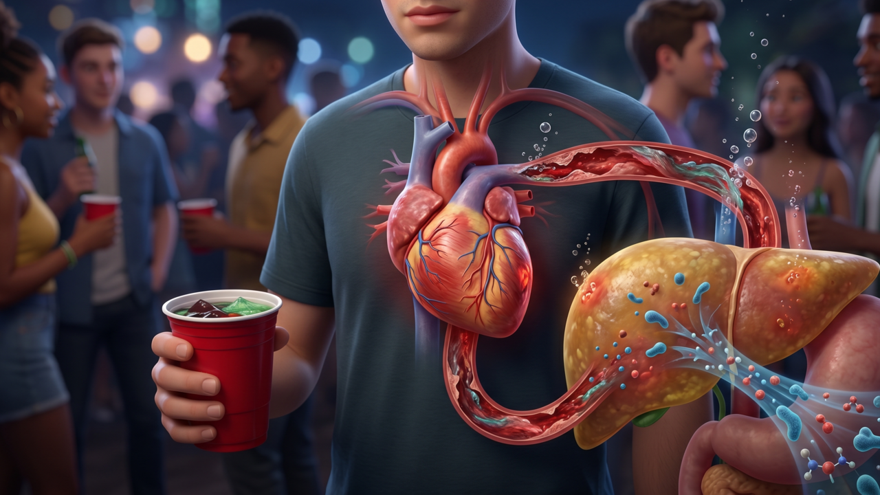 O que o Red Bull faz na saúde cardiovascular e fígado
