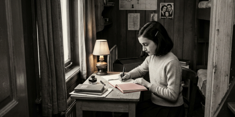 Frase do dia de Anne Frank, “Quem é feliz faz os outros felizes também”
