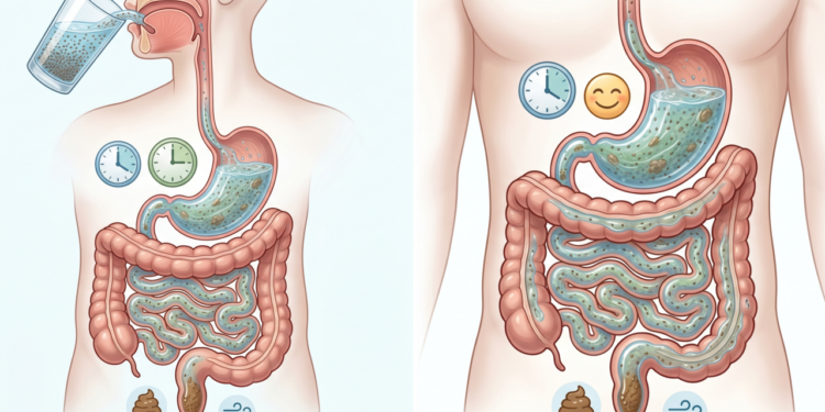 O que a água com chia faz no intestino e na saciedade