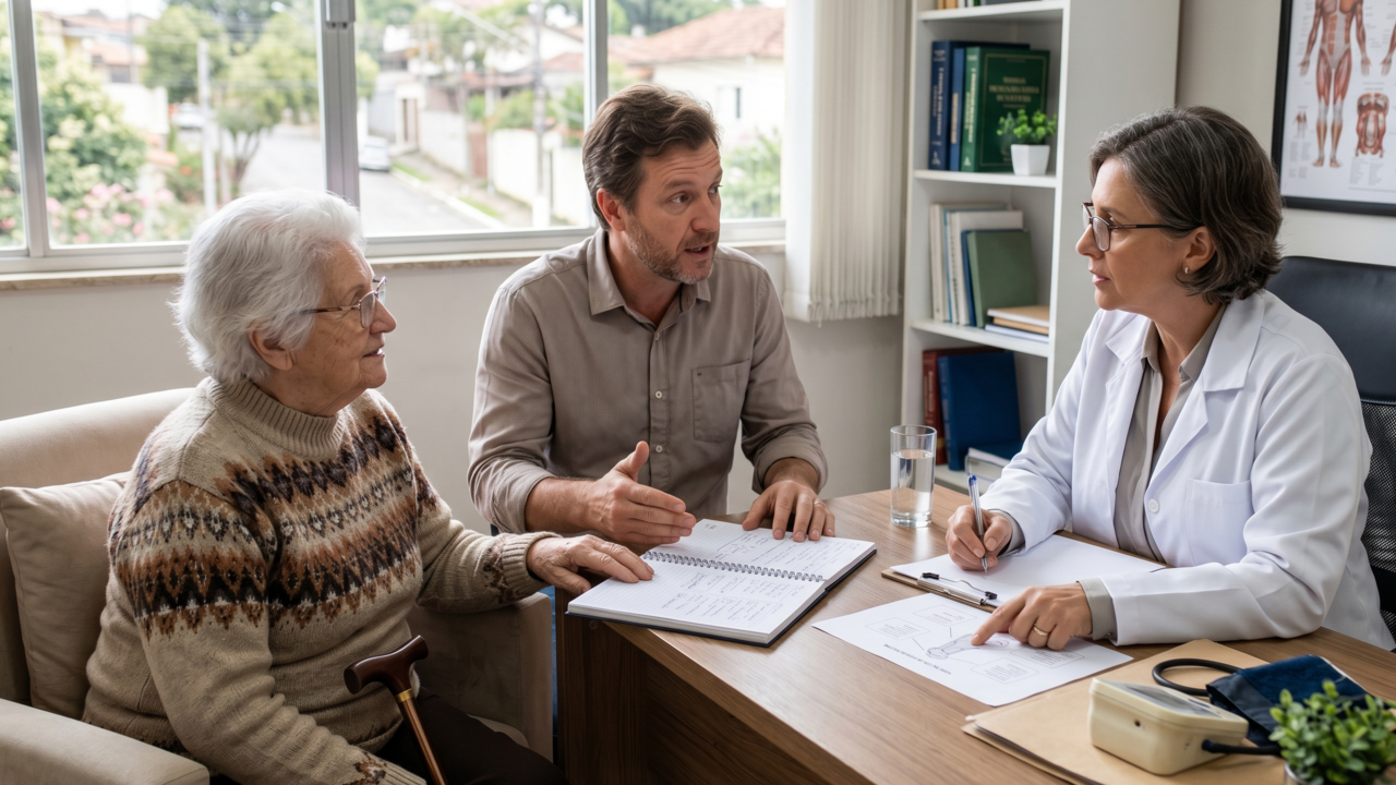 A psicologia diz que a parte mais difícil de acompanhar consultas médicas dos seus pais não é ouvir diagnósticos, é perceber que agora é você quem precisa fazer as perguntas certas