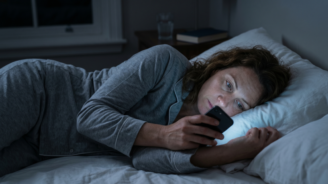 Uma carta para a mulher que apaga as luzes cedo, deita com o celular no rosto e chama isso de descanso — você não está relaxando de verdade, está tentando anestesiar um dia que exigiu tanto de você que o silêncio sozinho já não basta
