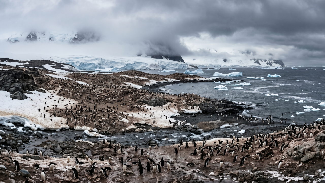 Estudos mostram que os excrementos de pinguins liberam amônia na atmosfera, e esse composto pode favorecer a formação de partículas que contribuem para nuvens sobre áreas costeiras da Antártida