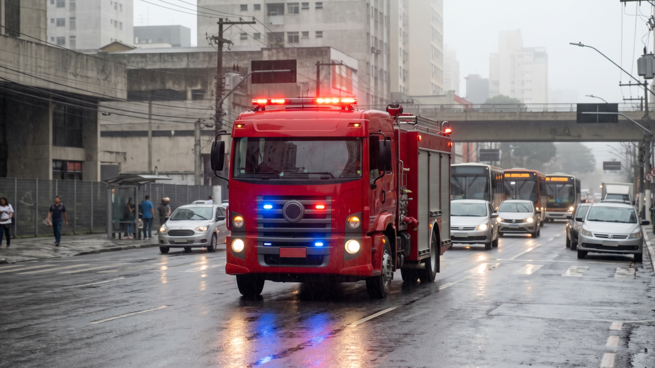 O que significa a luz vermelha do carro de bombeiro