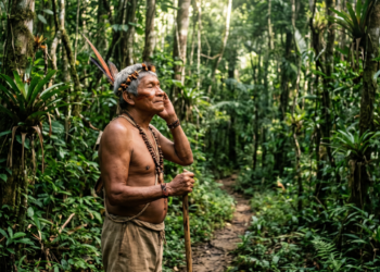 Sabedoria indígena do dia: "quem escuta a mata em silêncio aprende a reconhecer o caminho antes que o medo fale mais alto."