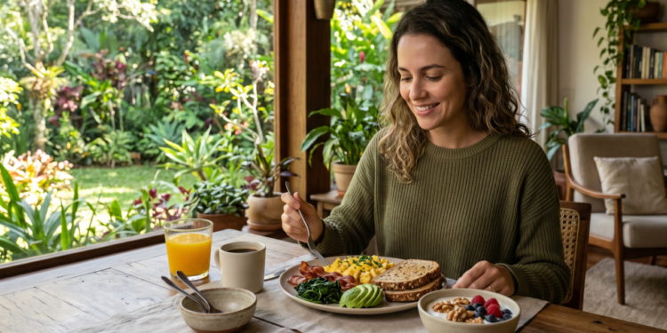Comer mais proteína no café da manhã ajuda muito a reduzir a fome ao longo do dia, mas esse efeito fica mais perceptível quando o hábito se mantém por 7 manhãs seguidas