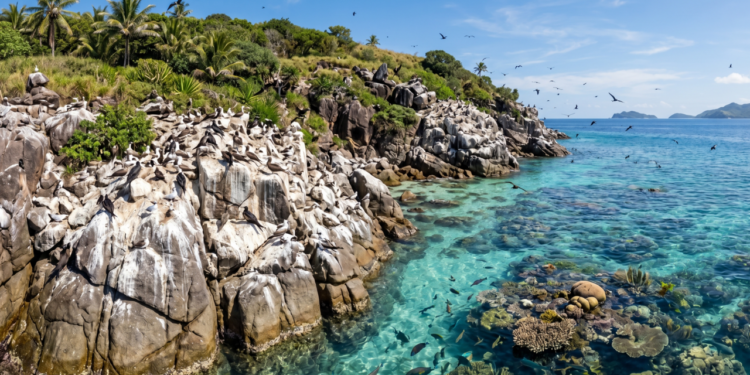 Pesquisas mostram que o cocô das aves marinhas transporta nutrientes para recifes e ilhas, o que pode ajudar a sustentar ecossistemas costeiros