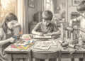 Quem cresceu antes da rotina dominada por telas talvez se lembre de quando crianças passavam a tarde desenhando, recortando e montando coisas com o que havia em casa, algo que hoje especialistas em desenvolvimento infantil associam à concentração e à criatividade