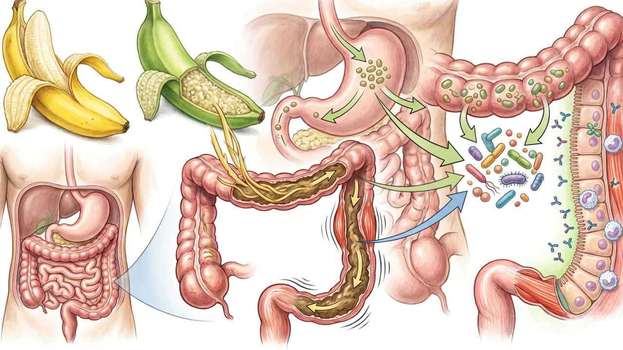 O que o consumo de banana faz no intestino e na pressão arterial