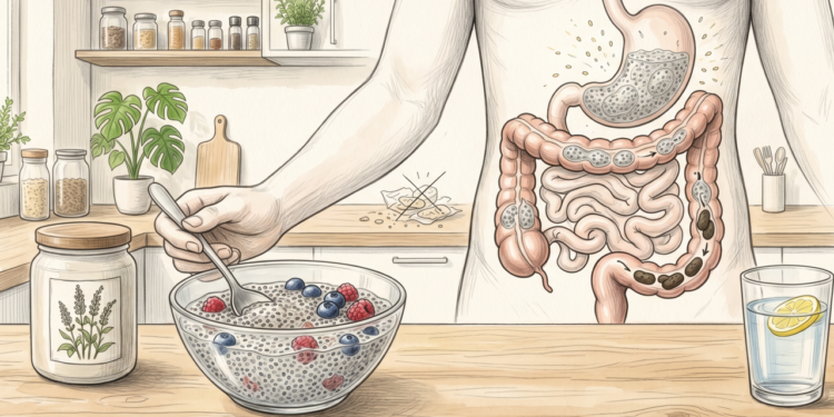 É isso que a chia hidratada faz na fome fora de hora e no intestino preso