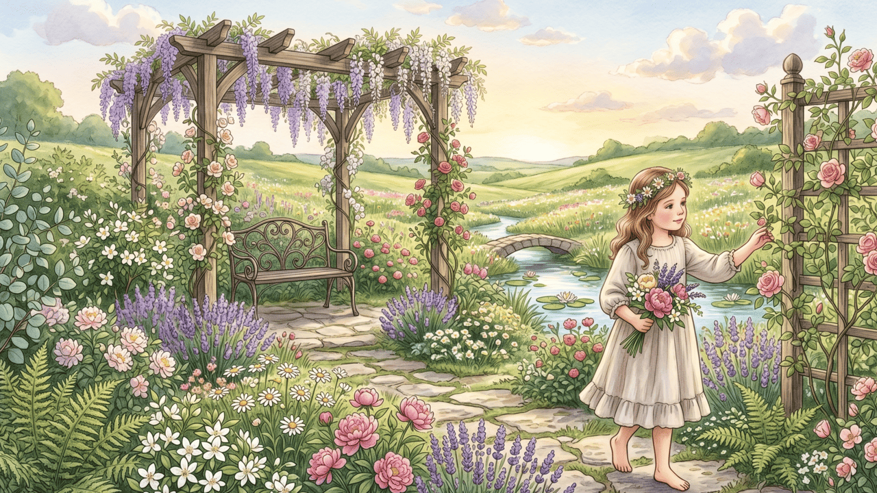 Nomes de meninas inspirados em jardins românticos que parecem saídos de um conto delicado