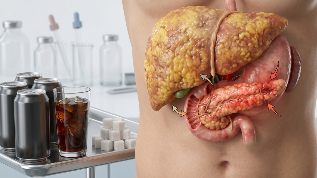 O que o refrigerante faz no pâncreas e também no fígado