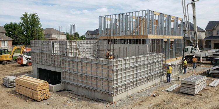 O polêmico método construtivo que usa fôrmas de alumínio e concreto fluido para erguer as paredes de uma casa inteira em ciclos de apenas 7 dias