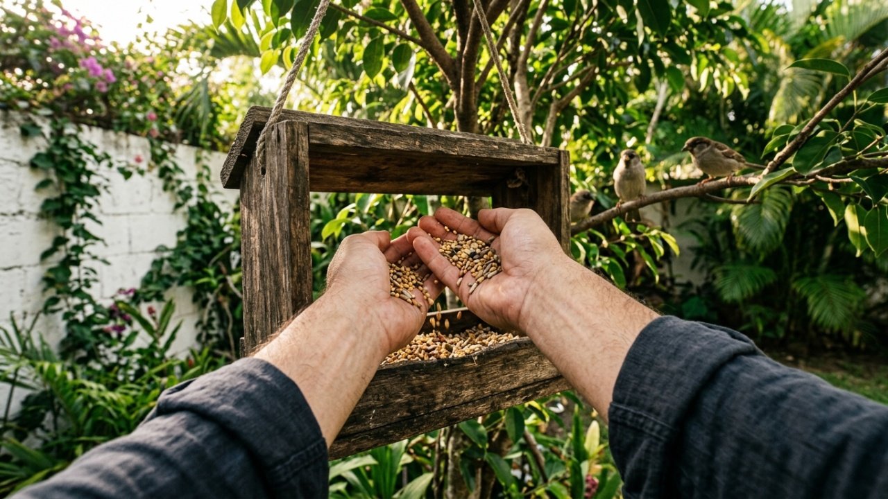 Como a presença diária de pardais no quintal funciona como um indicador biológico de qualidade ambiental