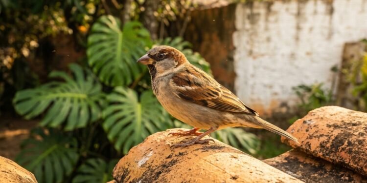 Como a presença diária de pardais no quintal funciona como um indicador biológico de qualidade ambiental