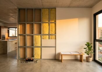 A transição da alvenaria para o drywall acústico