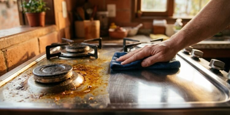 Como tirar manchas de gordura do fogão rapidamente em casa