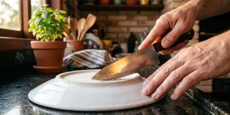 Como afiar a faca rapidamente em casa com truques simples