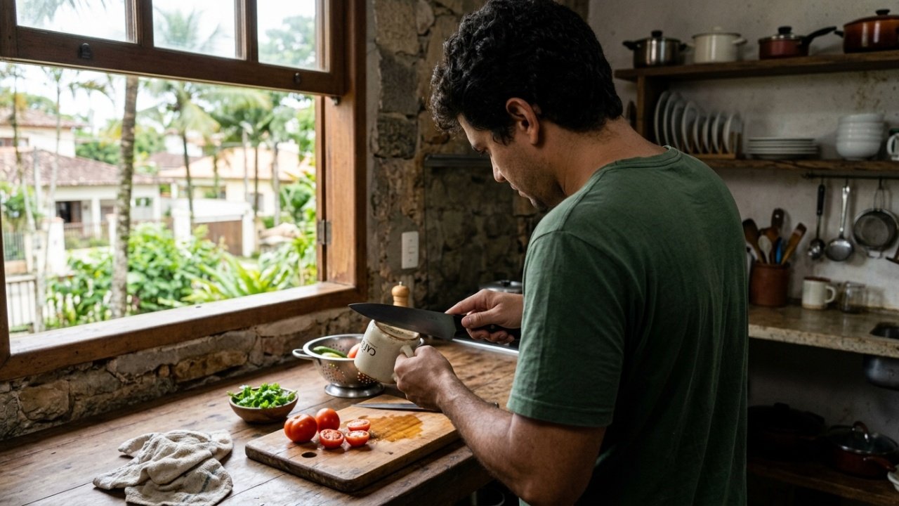 Como afiar a faca rapidamente em casa com truques simples