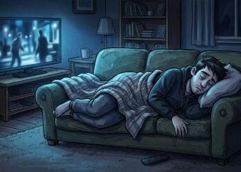 O que significa dormir com a televisão ligada