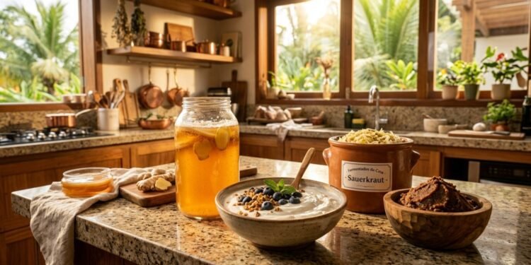 O que comer para fortalecer a flora intestinal com alimentos fermentados
