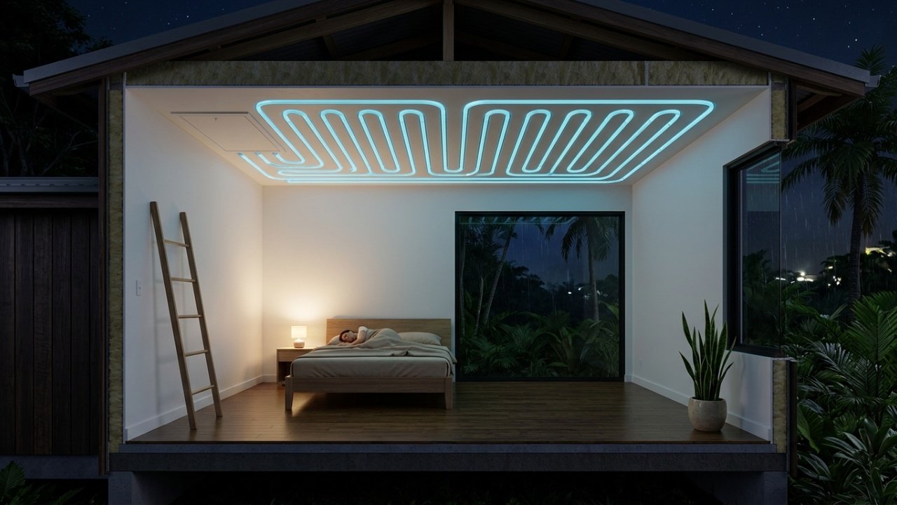 Não é o ventilador de teto barulhento nem o umidificador de névoa fria, a solução que resfria o quarto de modo simples