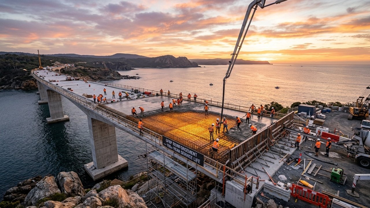 Vergalhão de GFRP como alternativa ao aço na construção civil