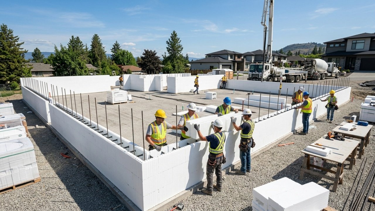 Sistema construtivo ICF (Insulated Concrete Forms) 