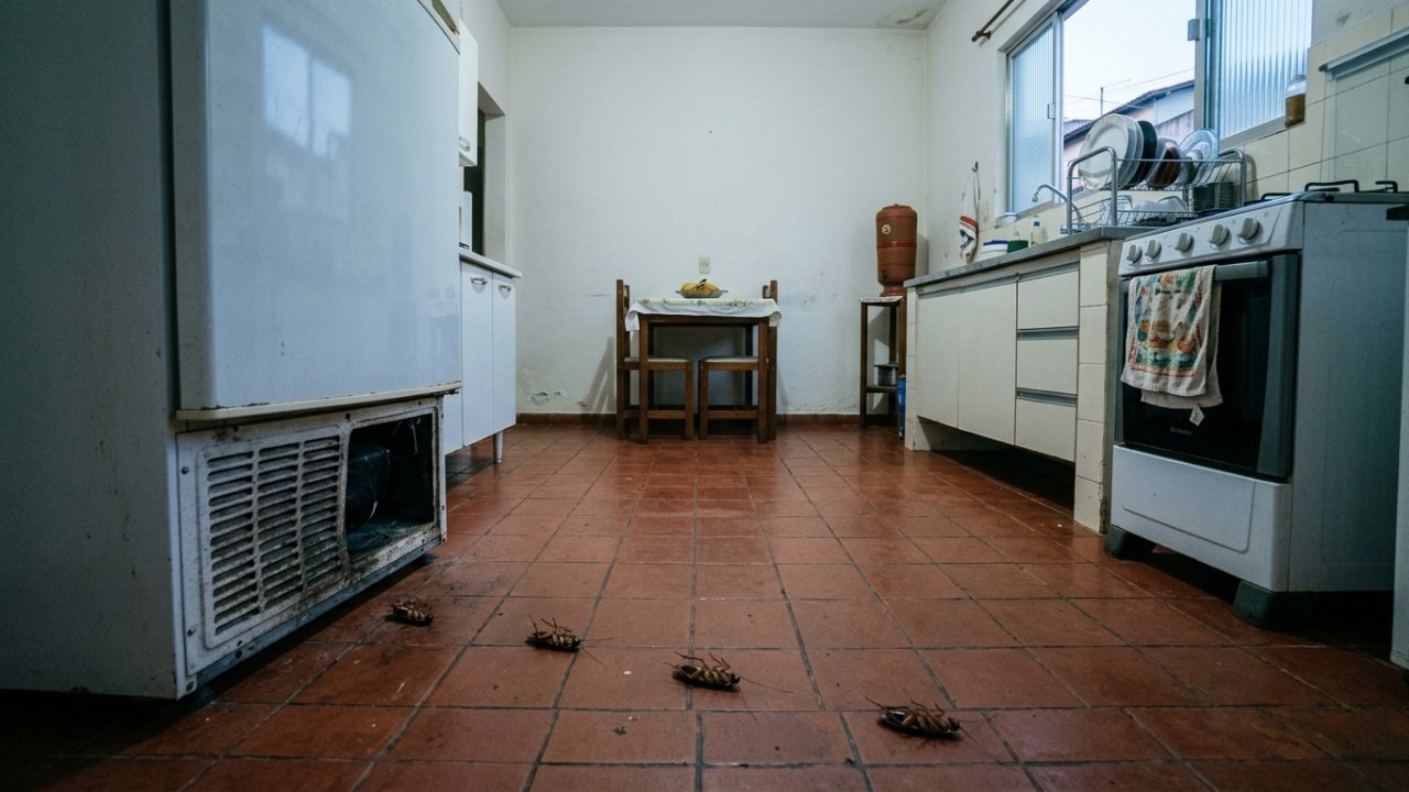 Baratas de barriga para cima em casa