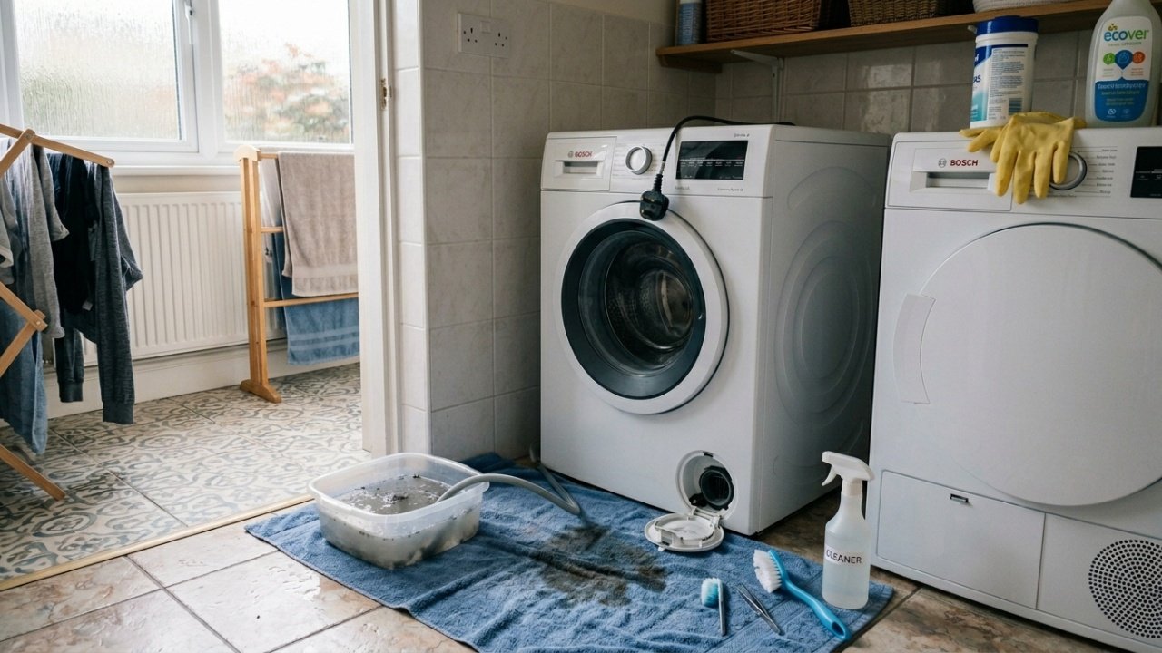 O detalhe escondido na base da sua máquina de lavar que está a transferir maus odores para as roupas limpas e como resolver o problema