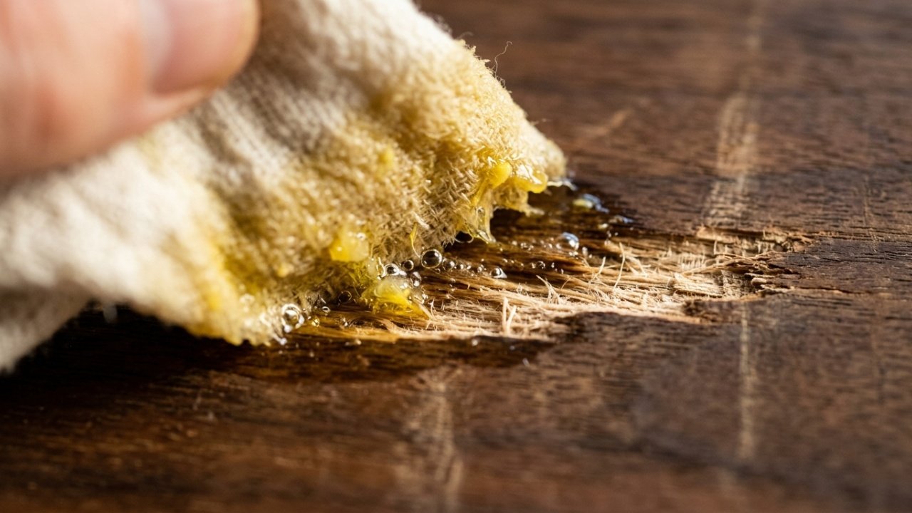 Passar uma mistura de azeite e suco de limão renova superfícies de madeira antiga e disfarça riscos