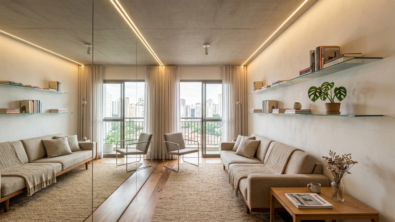 Um ambiente mais expansivo o que muda na percepção visual de apartamentos com menos de 40 m2