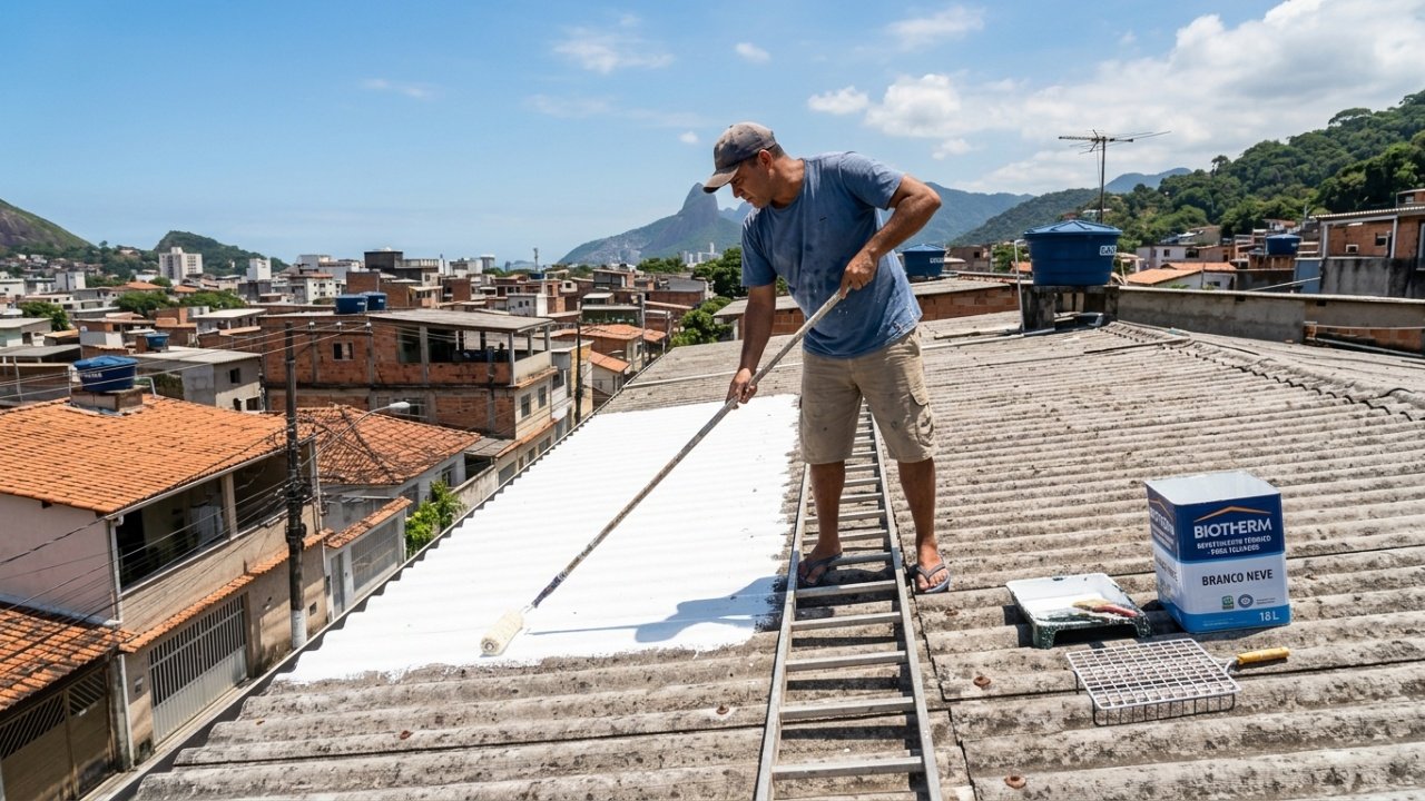 Tinta térmica com microesferas de vidro para redução de temperatura interna
