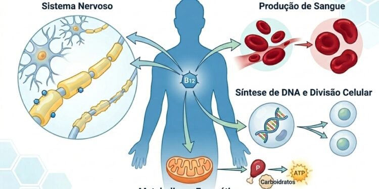 Vitamina B12: para que serve, seus sinais de falta e por que a metilcobalamina é uma das formas mais procuradas