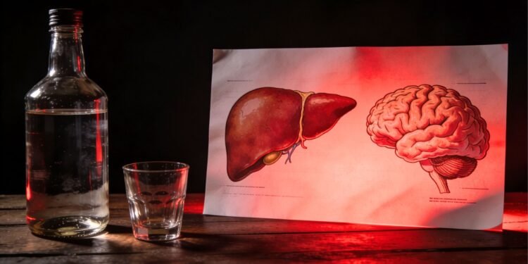 O que a vodka faz no fígado e no cérebro após o consumo frequente