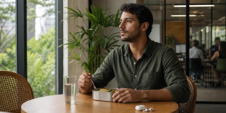 A psicologia revela que pessoas que comem sempre sozinhas no trabalho não são antissociais: muitas vezes estão protegendo a única hora de silêncio que têm no dia inteiro