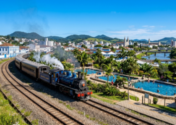 A “Cidade Azul” se destaca por suas águas termais, sua herança indígena e a primeira ferrovia de Santa Catarina