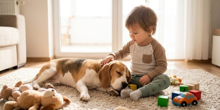 O Beagle é a escolha ideal para famílias que buscam um cão de porte médio com energia inesgotável para acompanhar crianças ativas