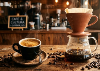 café comum e descafeinado