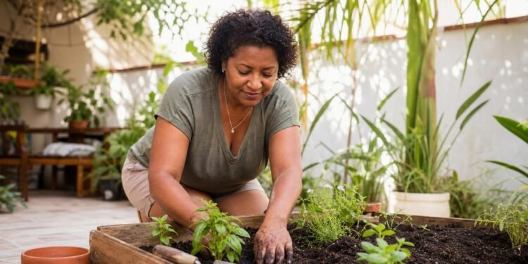 De acordo com estudos, o contato frequente com a terra durante atividades de jardinagem libera serotonina e atua como um antidepressivo natural no cérebro