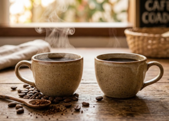 café comum e descafeinado