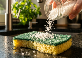 Poucas pessoas sabem para que serve colocar sal grosso na esponja de cozinha