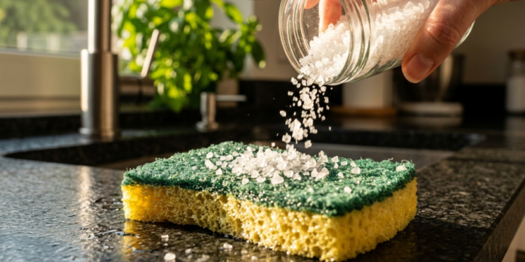 Poucas pessoas sabem para que serve colocar sal grosso na esponja de cozinha