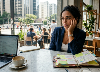 A psicologia sugere que muitas pessoas mantêm a agenda sempre cheia não por paixão pelo trabalho, mas por medo do que o silêncio revela