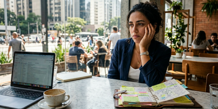 A psicologia sugere que muitas pessoas mantêm a agenda sempre cheia não por paixão pelo trabalho, mas por medo do que o silêncio revela