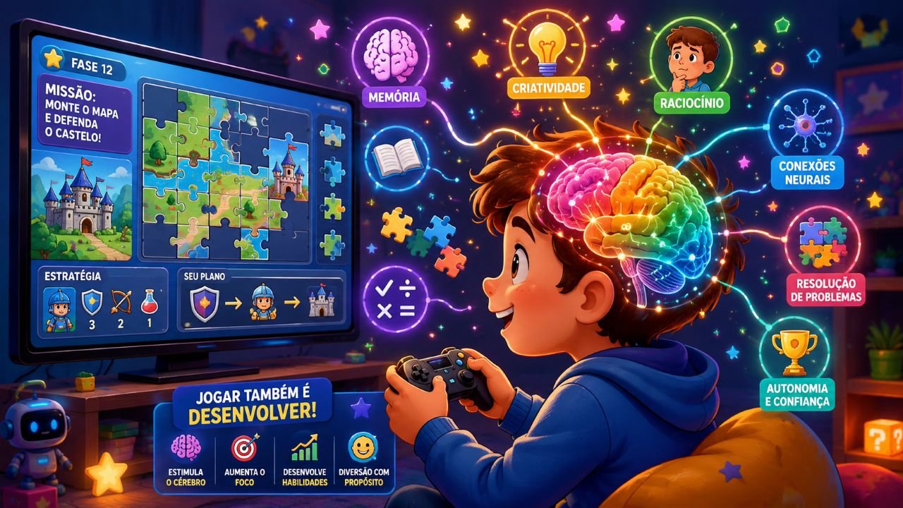 Como jogos eletrônicos ajudam as crianças a estimular seus cérebros