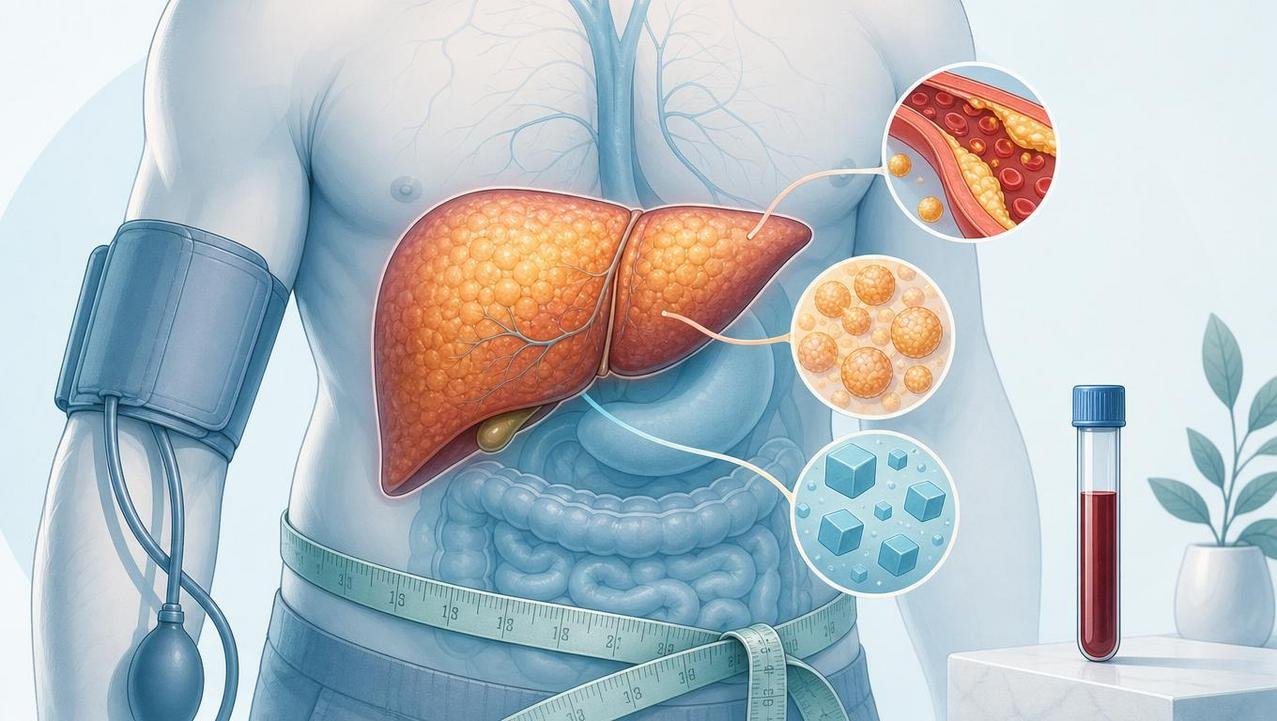 Alterações hepáticas e metabólicas ajudam a explicar o risco cardiovascular.