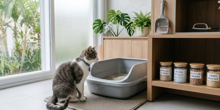 Por outro lado, o tutor precisa realizar a troca completa do conteúdo do recipiente com maior frequência para evitar o mau cheiro no ambiente